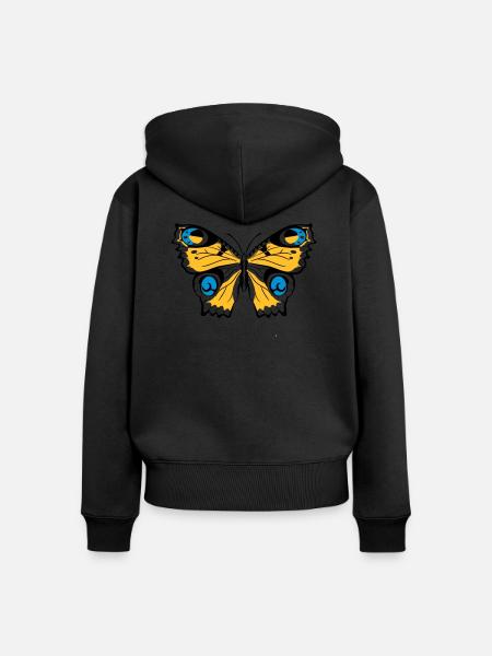 PFAUENAUGE - Frauen Premium Bio Zip Hoodie - Schwarz