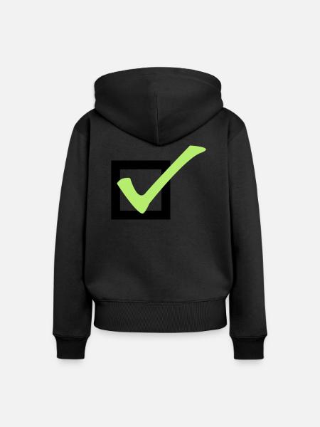 check - Frauen Premium Bio Zip Hoodie - Schwarz
