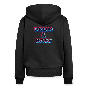 DnB GLITCH - Women's Premium Organic Zip Hoodie - black - Back - Julia (174cm)