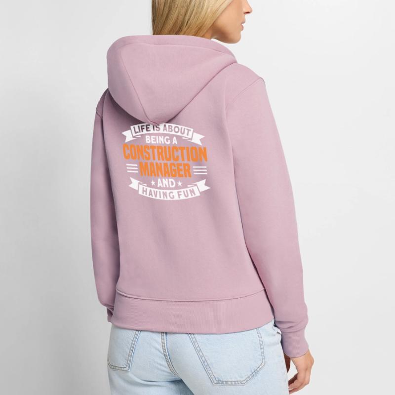 Construction Manager Construction Supervisor Construction Project Gift Women's Premium Organic Zip Hoodie