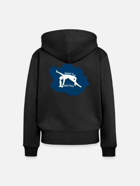 wild Thing - Frauen Premium Bio Zip Hoodie - Schwarz