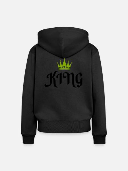 king 02 - Frauen Premium Bio Zip Hoodie - Schwarz