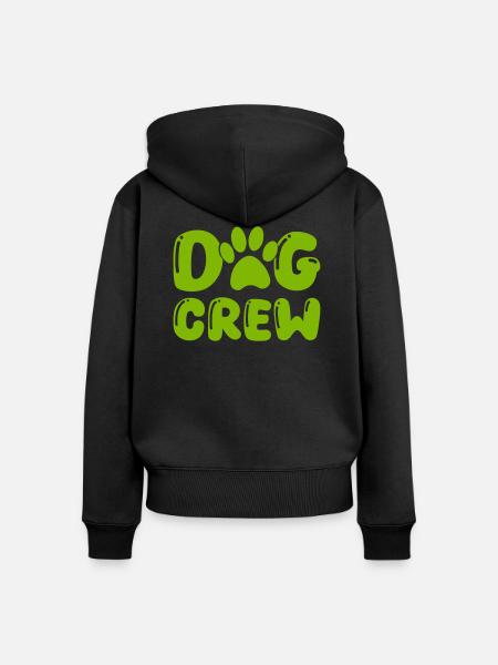 dog pfote crew 01 - Frauen Premium Bio Zip Hoodie - Schwarz
