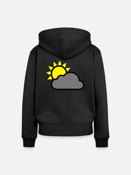Cloud - Sun - Wolke - Sonne - Frauen Premium Bio Zip Hoodie - Schwarz