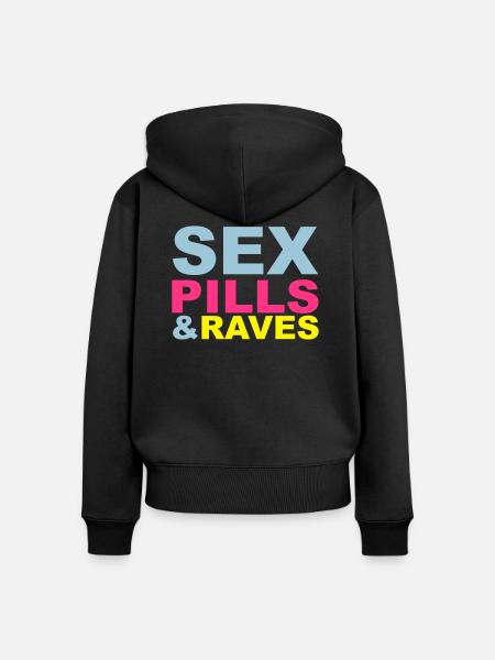 Sex Pills Raves - Frauen Premium Bio Zip Hoodie - Schwarz