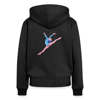 Turnerin - Bodenturnen Rhythmische Sportgymnastik - Frauen Premium Bio Zip Hoodie - Schwarz - Hinten - Julia (174cm)