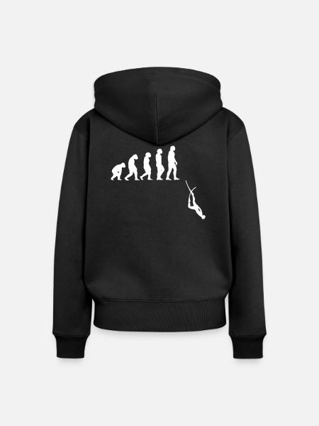 Evolution Apnoe Tauchen - Frauen Premium Bio Zip Hoodie - Schwarz