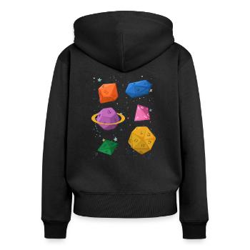 Gamer RPG Würfel Galaxy Geschenk - Frauen Premium Bio Zip Hoodie - Schwarz - Hinten - Julia (174cm)