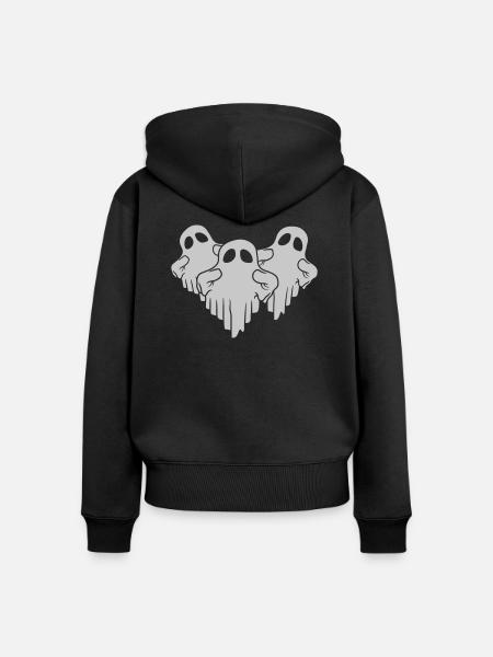 Crew 3 lustige Geister - Frauen Premium Bio Zip Hoodie - Schwarz