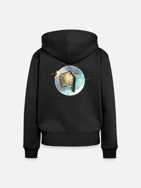 Das Buch des Abgrunds - Frauen Premium Bio Zip Hoodie - Schwarz