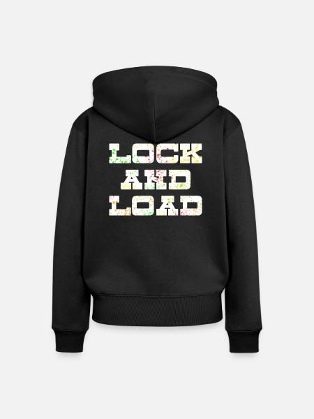 Lock N Load Paint Splatter1 - Frauen Premium Bio Zip Hoodie - Schwarz