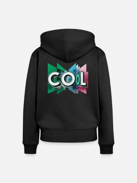 Cool - Wortdesign - Frauen Premium Bio Zip Hoodie - Schwarz