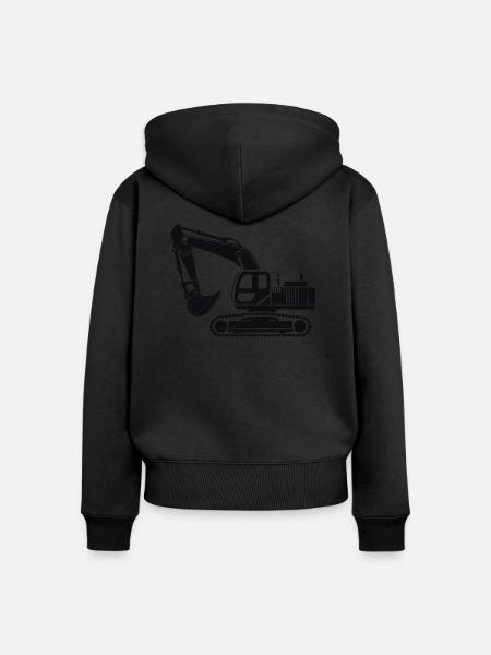 bagger - Frauen Premium Bio Zip Hoodie - Schwarz