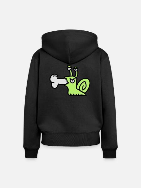 Fleischfresser Schnecke 3 - Frauen Premium Bio Zip Hoodie - Schwarz