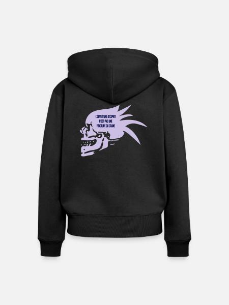 denkend - Frauen Premium Bio Zip Hoodie - Schwarz