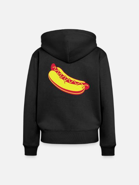 Hot dog - Frauen Premium Bio Zip Hoodie - Schwarz