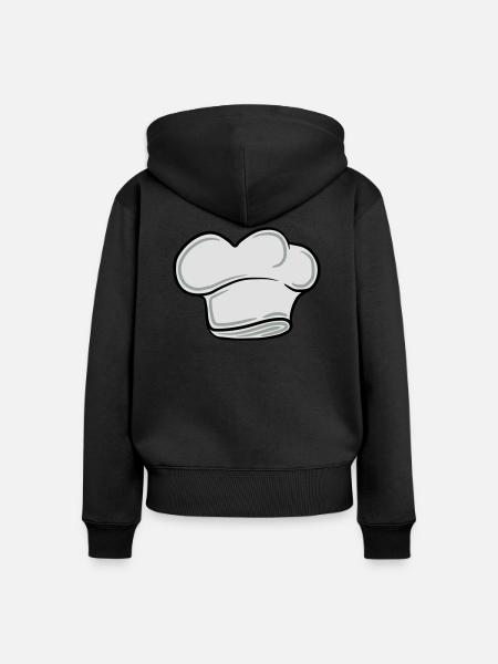 Chefkoch Lustig Smiley Mustache Bart - Frauen Premium Bio Zip Hoodie - Schwarz