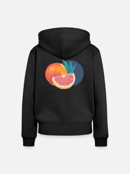 Grapefruit - Frauen Premium Bio Zip Hoodie - Schwarz