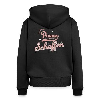 Mädchenpower - Frauen Premium Bio Zip Hoodie - Schwarz - Hinten - Julia (174cm)
