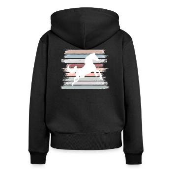 Horse Pferd - Women's Premium Organic Zip Hoodie - black - Back - Julia (174cm)