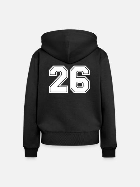 26 - Frauen Premium Bio Zip Hoodie - Schwarz