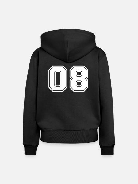 08 - Frauen Premium Bio Zip Hoodie - Schwarz