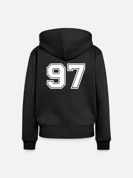 97 - Frauen Premium Bio Zip Hoodie - Schwarz