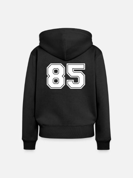 85 - Frauen Premium Bio Zip Hoodie - Schwarz