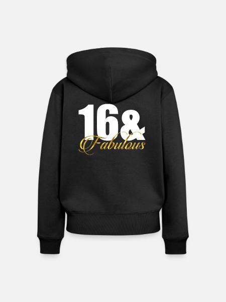 16 und fabelhaft - Frauen Premium Bio Zip Hoodie - Schwarz