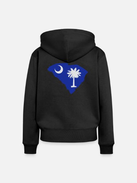 South Carolina - Frauen Premium Bio Zip Hoodie - Schwarz