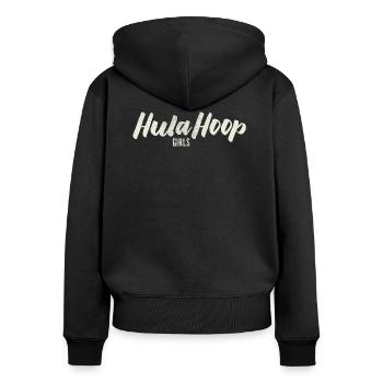 Hula-Hoop Girls - Frauen Premium Bio Zip Hoodie - Schwarz - Hinten - Julia (174cm)
