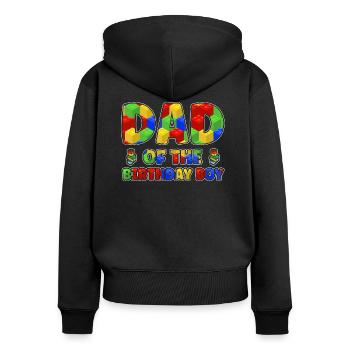 Module de serrage Papa - Sweat à capuche zippé Premium bio Femme - noir - Dos - Julia (174cm)