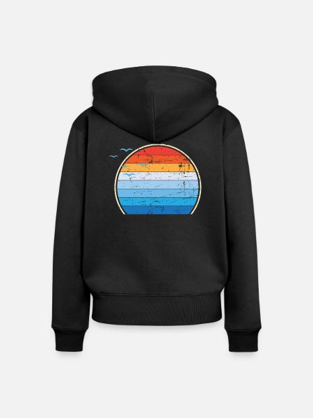 Sunset III - Frauen Premium Bio Zip Hoodie - Schwarz