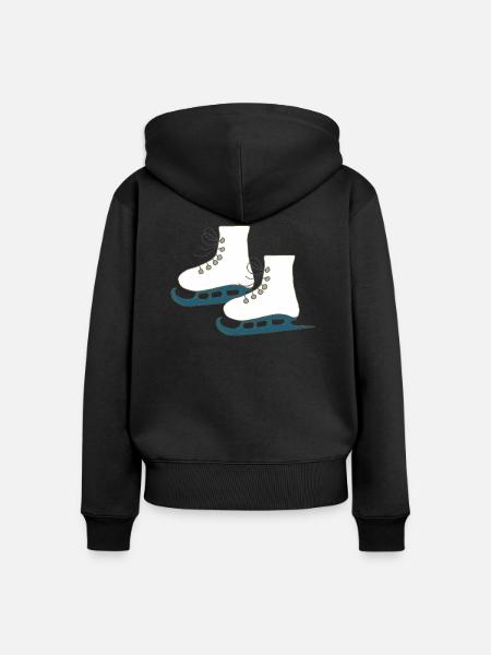 schlittschuhe - Frauen Premium Bio Zip Hoodie - Schwarz