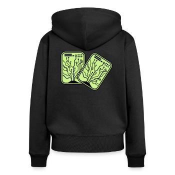 Micro Chip 2 - Women's Premium Organic Zip Hoodie - black - Back - Julia (174cm)
