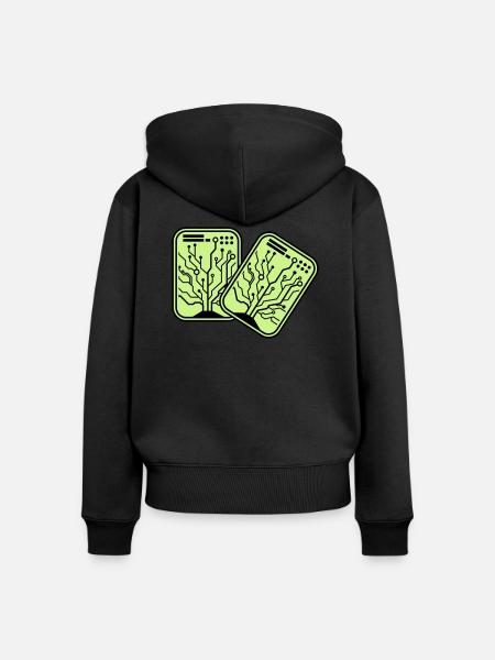micro chip 2 - Frauen Premium Bio Zip Hoodie - Schwarz