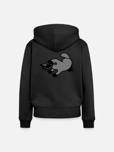 Schnabeltier - Frauen Premium Bio Zip Hoodie - Schwarz
