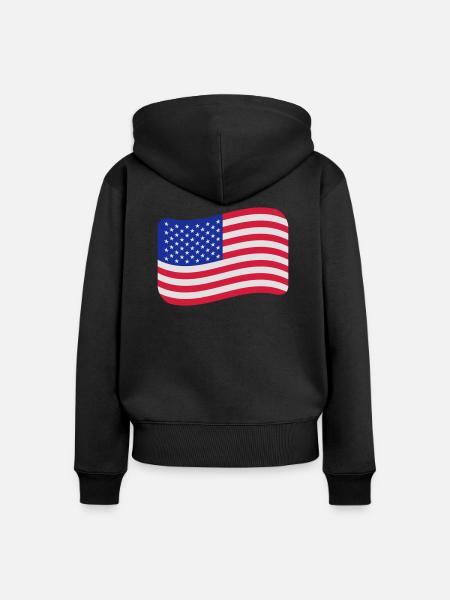 usa flagge - Frauen Premium Bio Zip Hoodie - Schwarz
