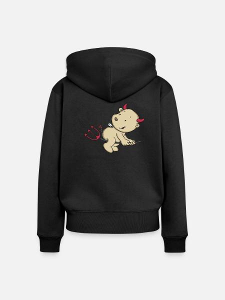 Engel_Teufel13 - Frauen Premium Bio Zip Hoodie - Schwarz