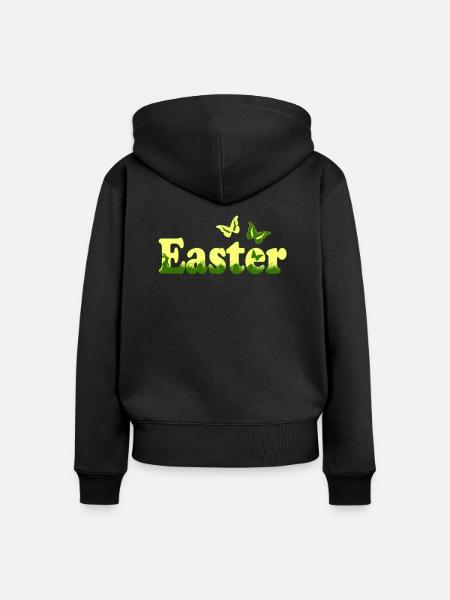 Easter - Frauen Premium Bio Zip Hoodie - Schwarz