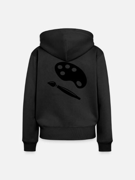 Painting Set - Frauen Premium Bio Zip Hoodie - Schwarz