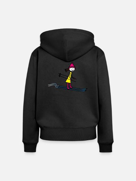 Skigirl - Frauen Premium Bio Zip Hoodie - Schwarz