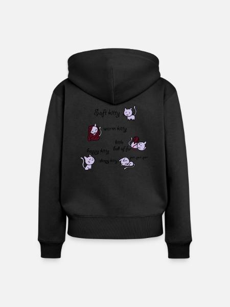 Soft Kitty - Frauen Premium Bio Zip Hoodie - Schwarz