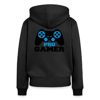 Pro Gamer Logo - Women's Premium Organic Zip Hoodie - black - Back - Julia (174cm)