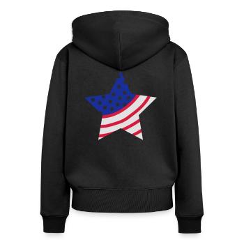 usa_stern - Women's Premium Organic Zip Hoodie - black - Back - Julia (174cm)