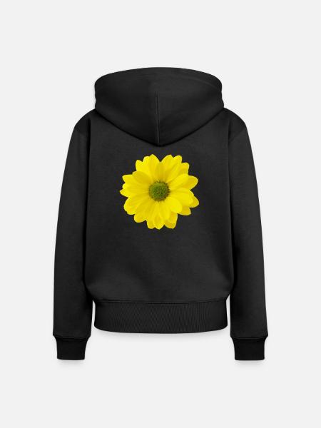 Blume gelb - Frauen Premium Bio Zip Hoodie - Schwarz