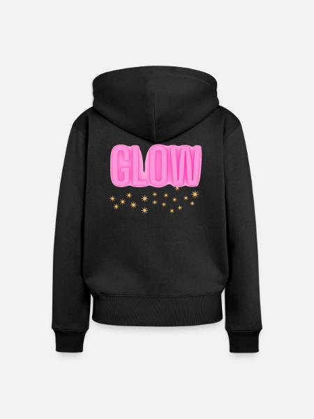 GLOW Sternenstaub - Frauen Premium Bio Zip Hoodie - Schwarz