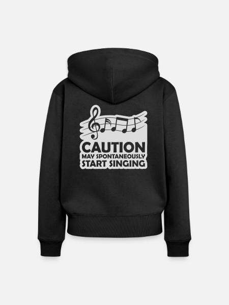 may spontaneously start singing - Frauen Premium Bio Zip Hoodie - Schwarz