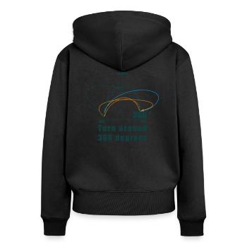 360 degrees - Women's Premium Organic Zip Hoodie - black - Back - Julia (174cm)