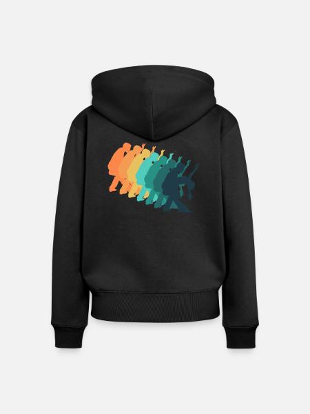 Retro-Tanz - Frauen Premium Bio Zip Hoodie - Schwarz
